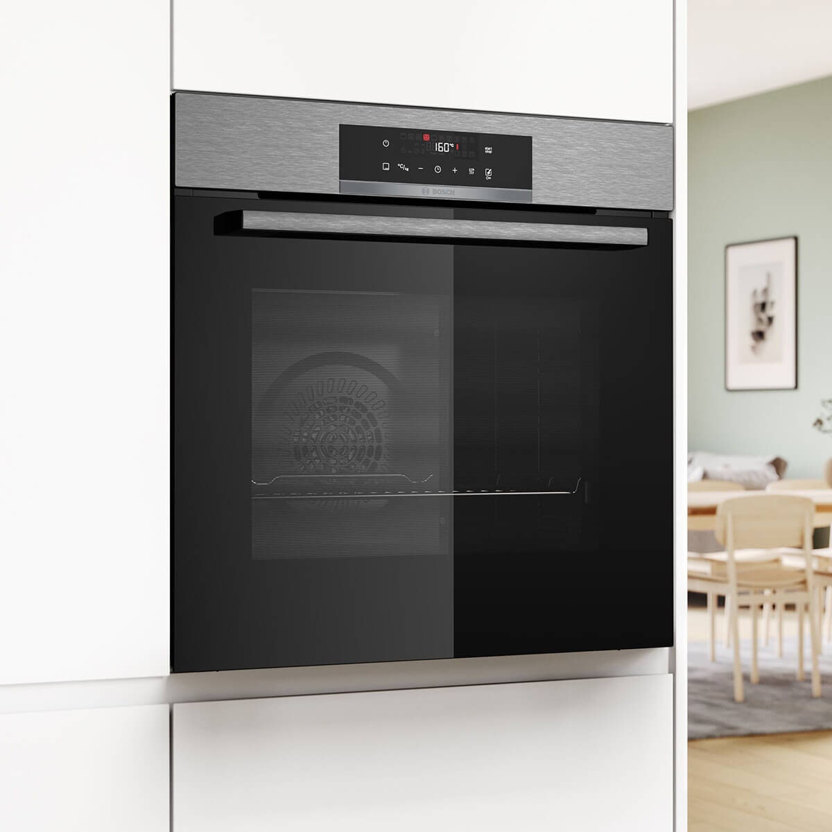 Bosch 60cm Series 6 Pyrolytic Built-in Oven - 71L Stainless Steel - Air Fry and 3D HotAir - HBA572ES3A
