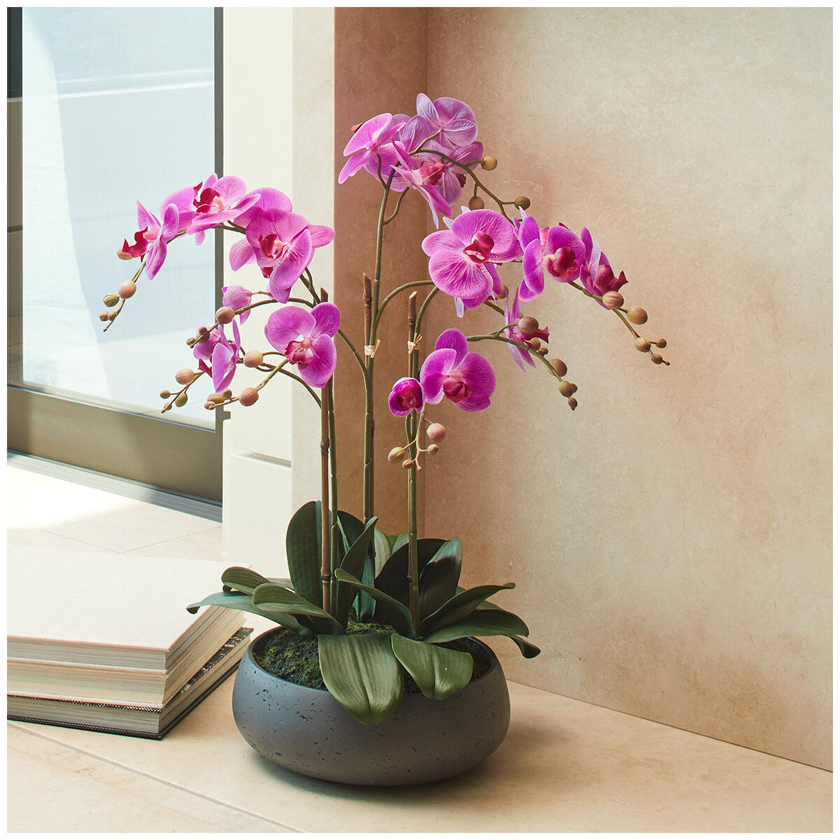 CG Hunter Faux Phalaenopsis Orchid Arrangement Pink 61cm - SuperSaverAU - view 4