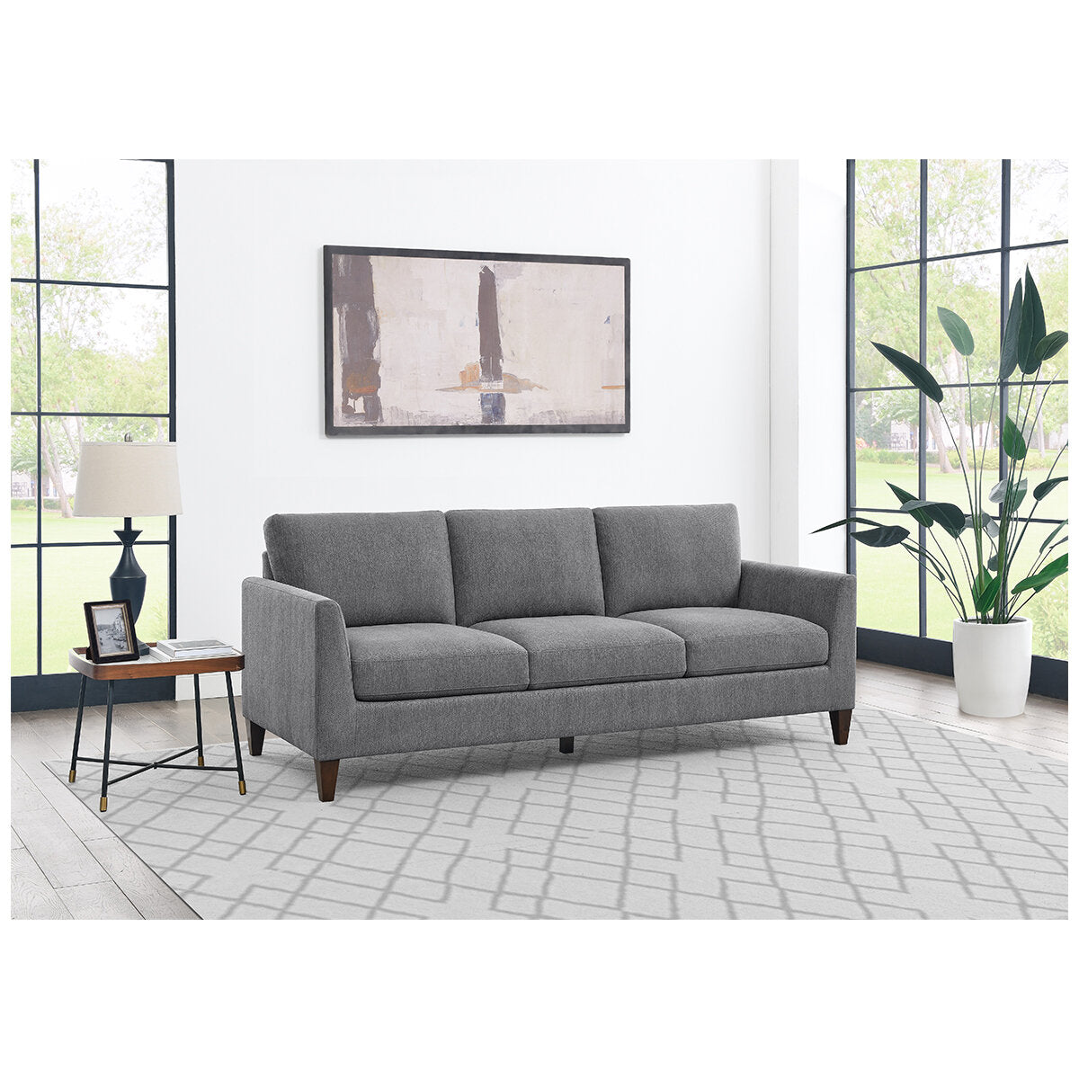 Lillian August Stationary Fabric Sofa with Nailhead Trim & Down Blend Cushions - SuperSaverAU - view 8
