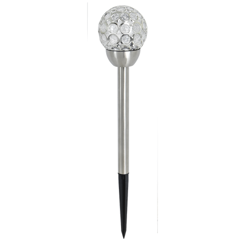 Click Crystal Solar LED Pathway Light - 80mm - Stainless Steel - Outdoor Use - SuperSaverAU - view 1