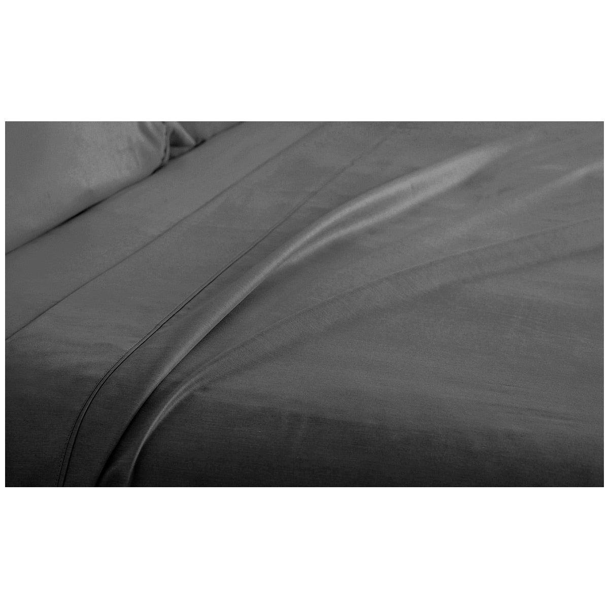 Ramesses 2000 Thread Count Bamboo Single Sheet Set Charcoal - SuperSaverAU - view 2