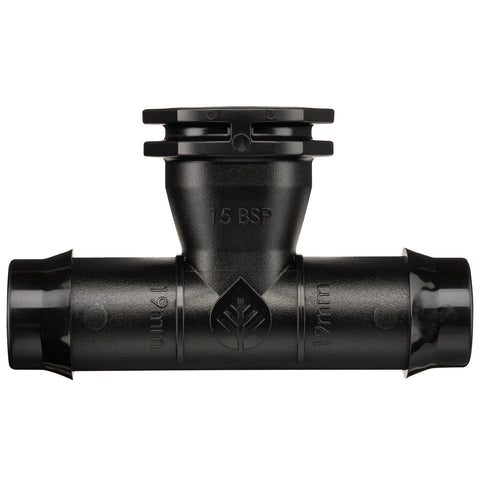 Pope 19 x 15mm BSP Female Threaded Tee - Black Poly Irrigation Fitting