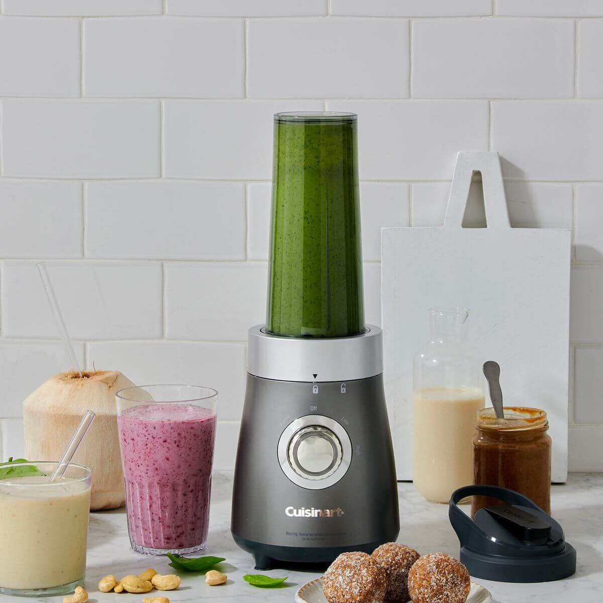 Cuisinart Kick Start 2-in-1 Personal Juicer and Blender - Grey - 450W, 500ml To-Go Cup, Travel Lid - CBJ-450XA