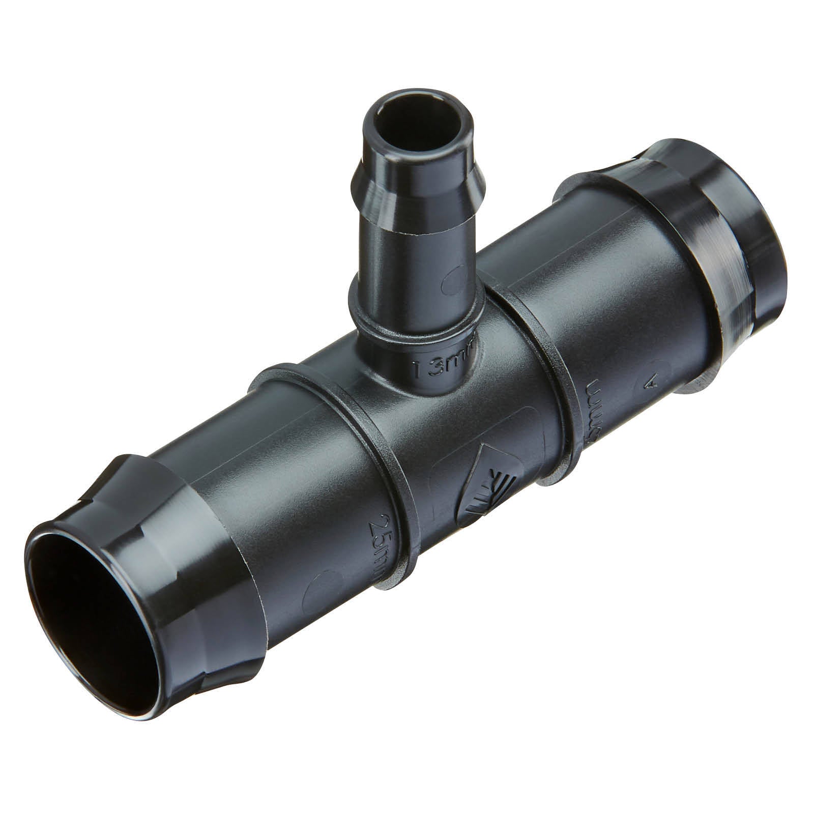 Pope 25 x 13mm Barbed Reducing Tee - Black Poly Drip Irrigation