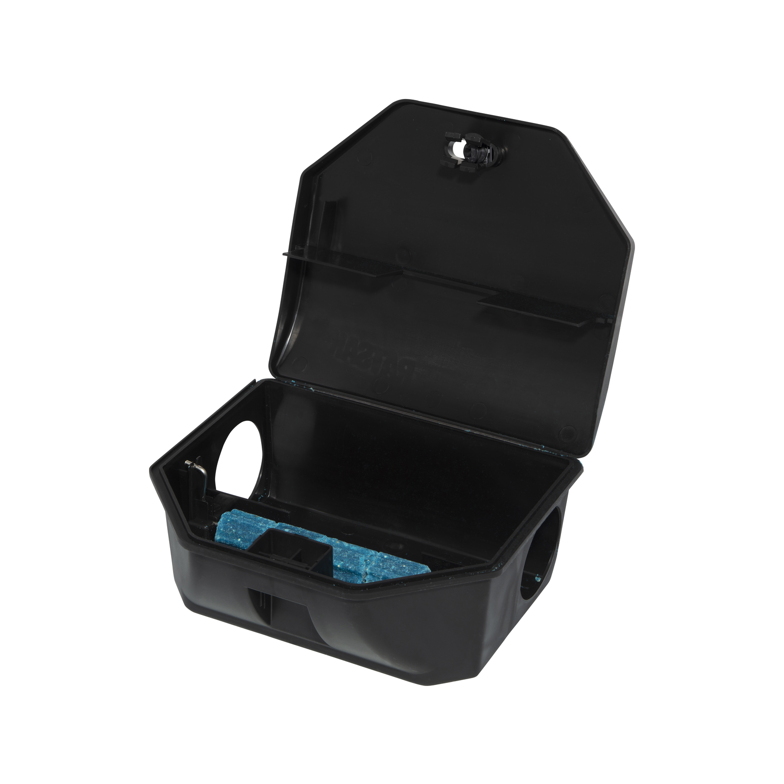 RATSAK Fast Action Reusable Rodent Bait Station with 4 Wax Blocks, Lockable, Indoor & Outdoor