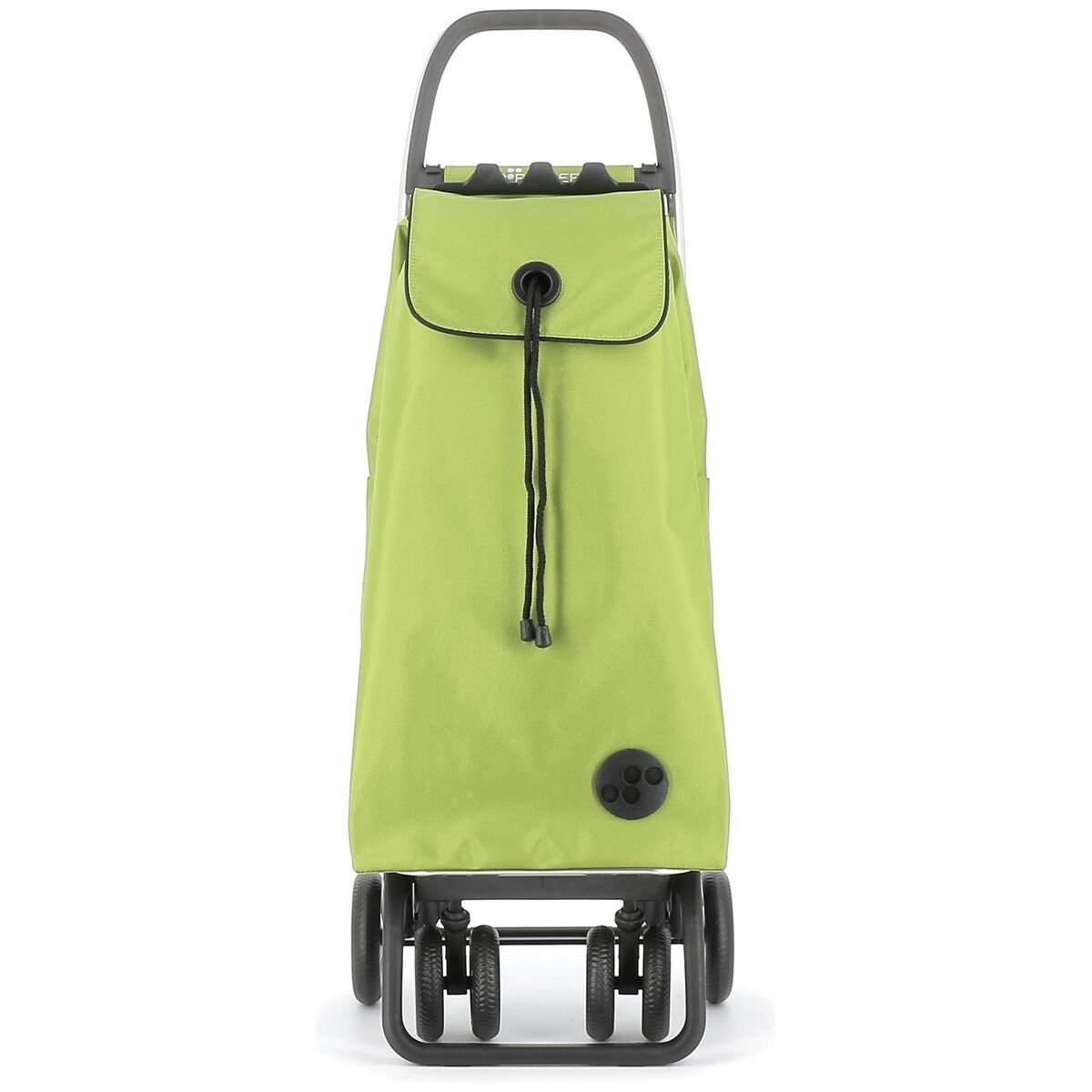 Rolser I-Max 4-Wheel Folding Trolley - Pull or Push Use, Double Internal Pockets, Lime - R-IMX306-1014