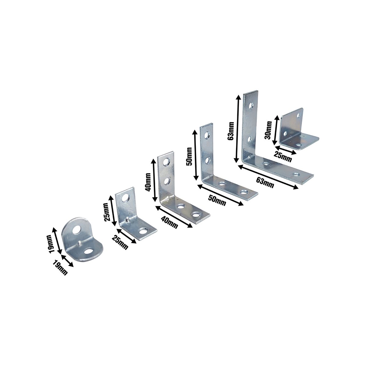 Syneco Angle Bracket Multi Pack - 38 Pieces - Rust-Resistant Steel - 135mm x 190mm x 30mm - SuperSaverAU - view 3