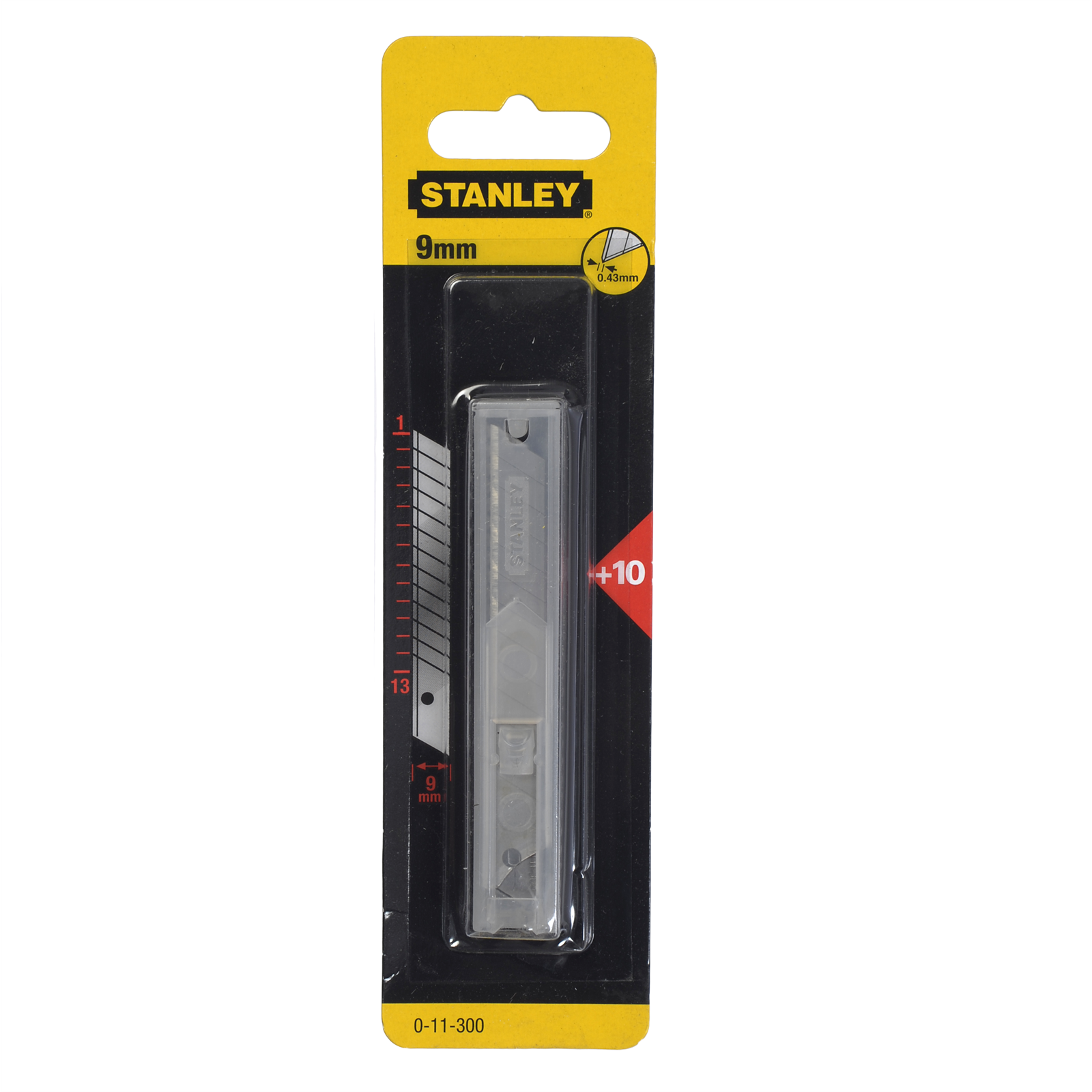 Stanley 9mm Snap-Off Knife Replacement Blade - 10 Pack