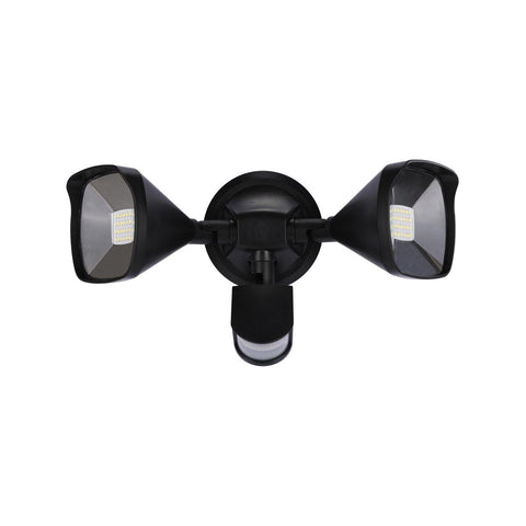 Solar Magic 2000lm Twin Head Solar Security Light - Black - Motion Activated - Outdoor Use - SuperSaverAU - view 1