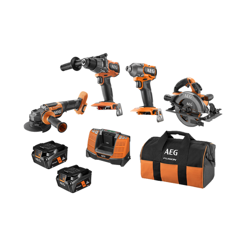 AEG 18V FUSION 4-Piece 5.0Ah FORCE Kit with 2 Batteries A18FX452B