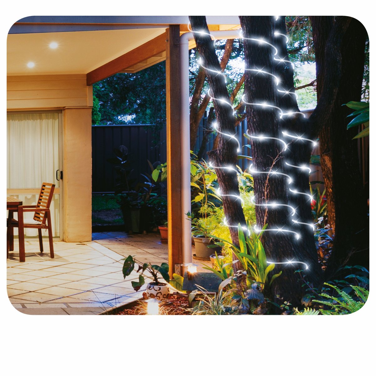 Arlec 10m Cool White Solar Powered Thin LED Rope Light - 100 LEDs - SuperSaverAU - view 4
