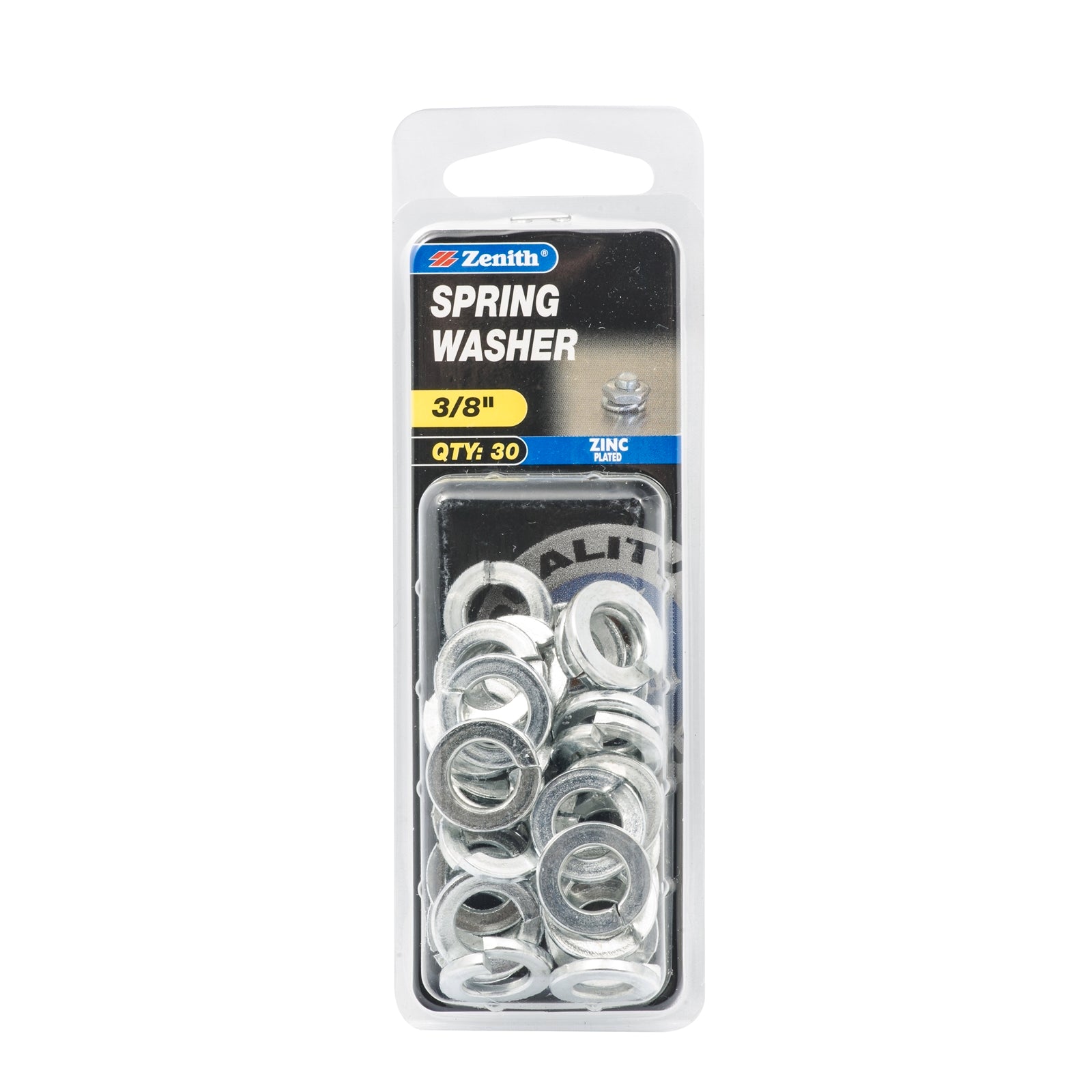 Zenith 3/8" Zinc Plated Steel Spring Washers - 30 Pack