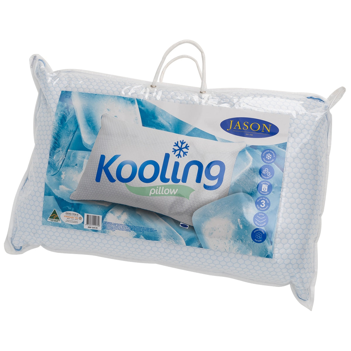 Jason Kooling Pillow 480 x 730 mm - Kooling Surface, Anti-Microbial, Australia - SuperSaverAU - view 3