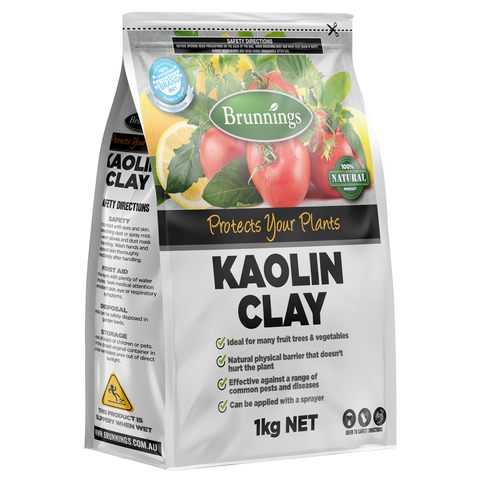 Brunnings 1kg Kaolin Clay Natural Insect Barrier for Fruit Trees and Vegetables