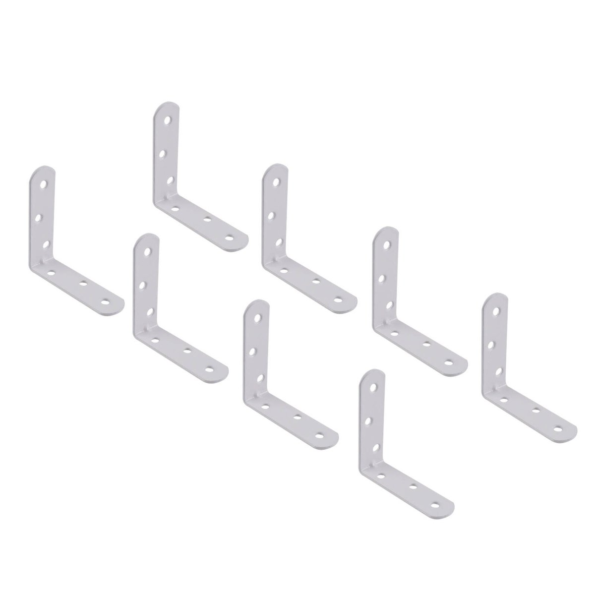 Carinya 70 x 70 x 20 x 2mm White Powder Coated Reinforcing Angle Bracket 8 Pack