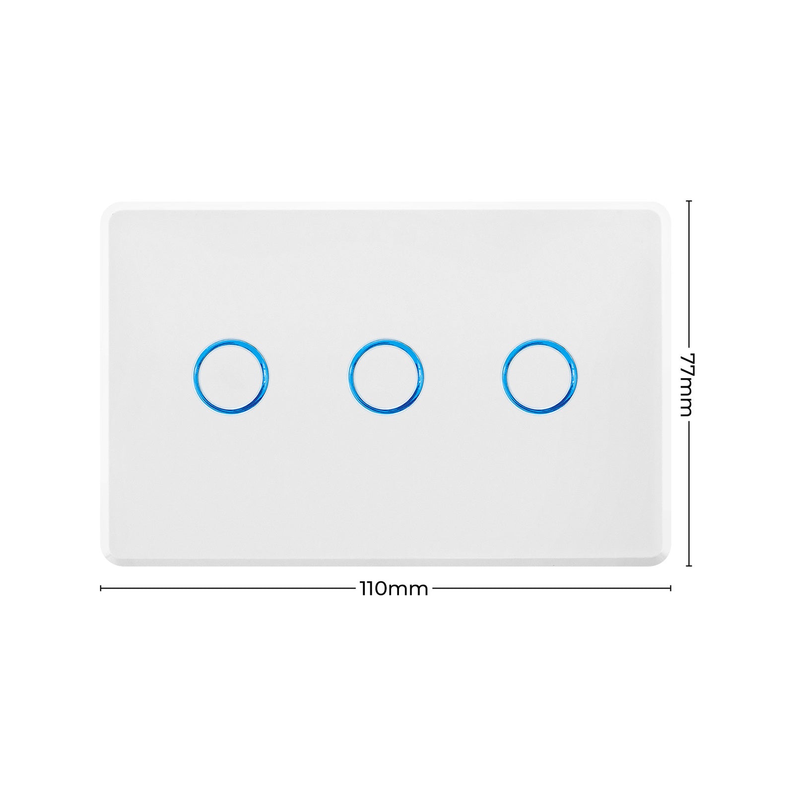 DETA Touch Activated Triple Gang Light Switch White 250V 10A 6903B