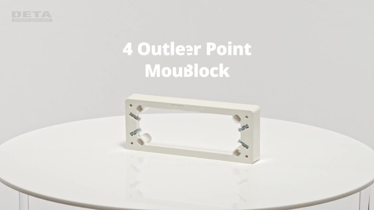 Deta 4 Outlet Mounting Block 26mm Polycarbonate Compact Design - SuperSaverAU - view 2