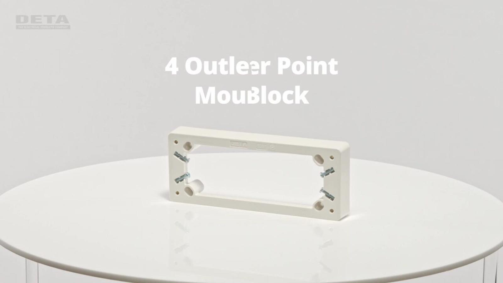 Deta ETA 4 Outlet Mounting Block 26mm White Polycarbonate for Powerpoints & Switches