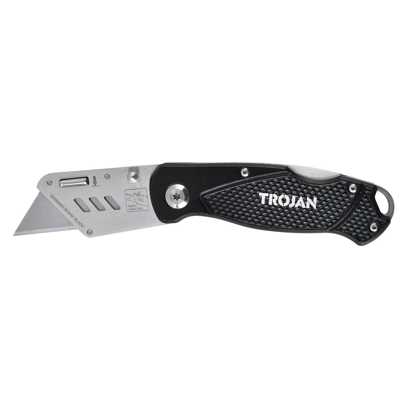 Trojan Folding Utility Knife with Lockable Blade Storage