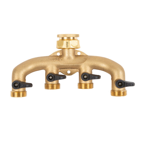 Nylex Brass 4 Way Tap Adaptor Manifold