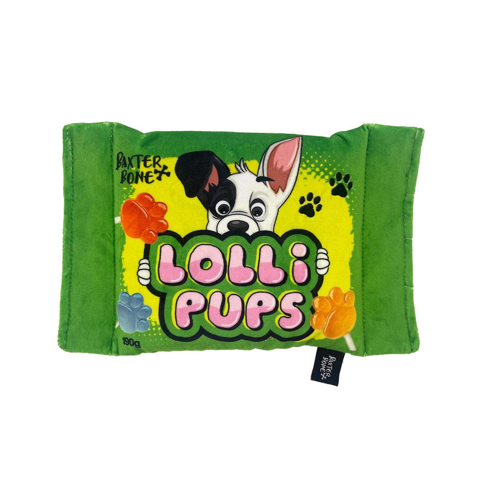 Baxter Bone Lolli Pups Plush Dog Toy with XL Squeaker - Interactive