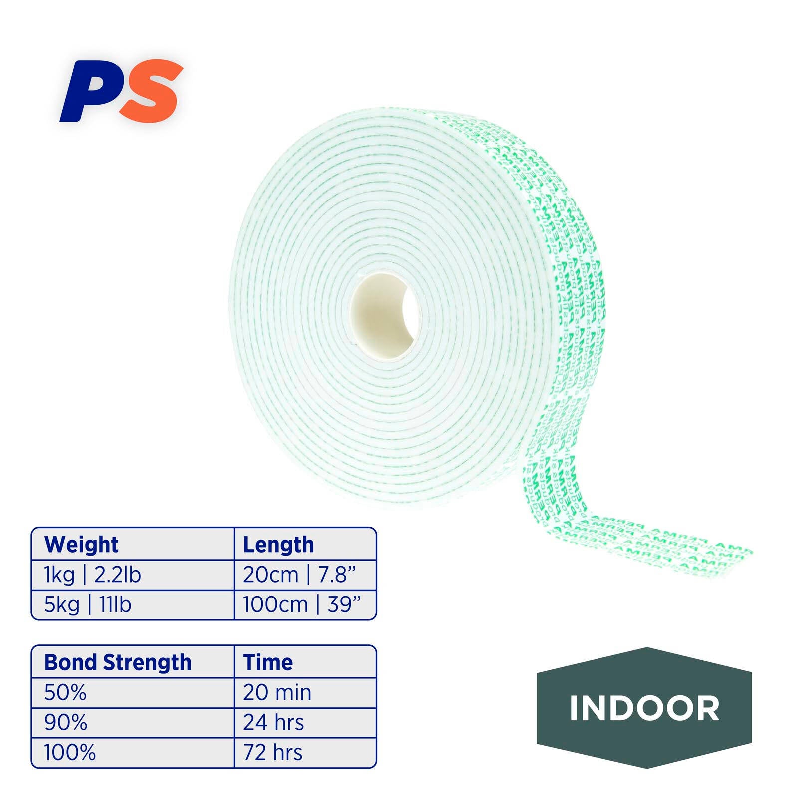Permastik 24mm x 20m Foam Indoor Mounting Tape White