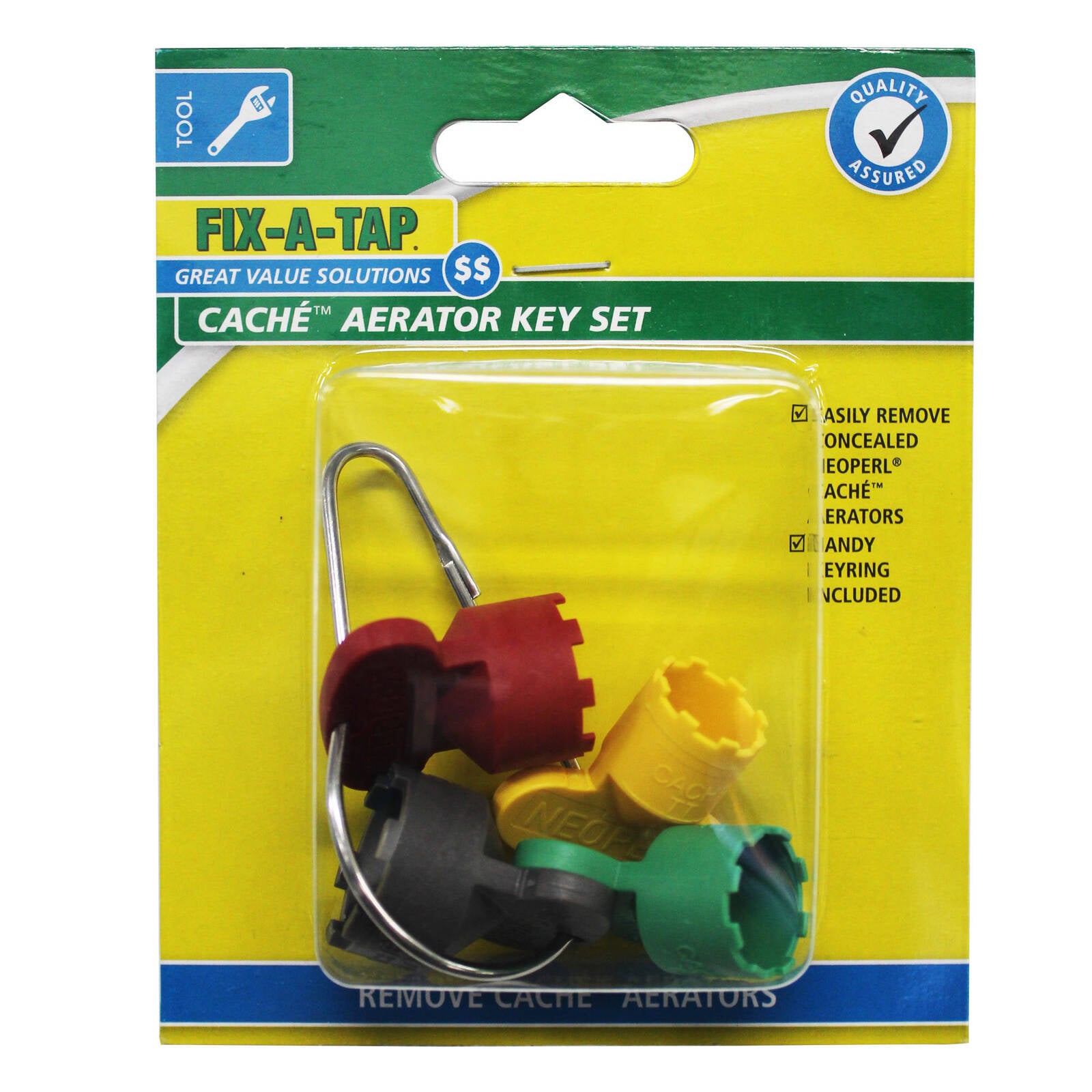 FIX-A-TAP Caché Aerator Key Set, 4 Colour-Coded Keys for Concealed Aerators