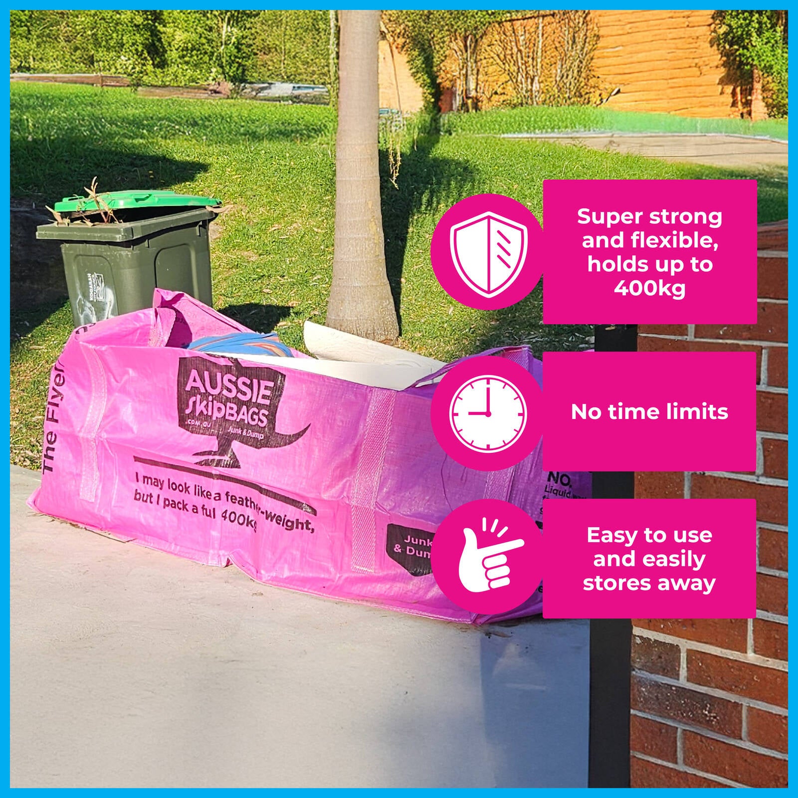 Aussie Skip Bags The Flyer 2m3 Woven PPE Disposable Skip Bag 400kg Max Load