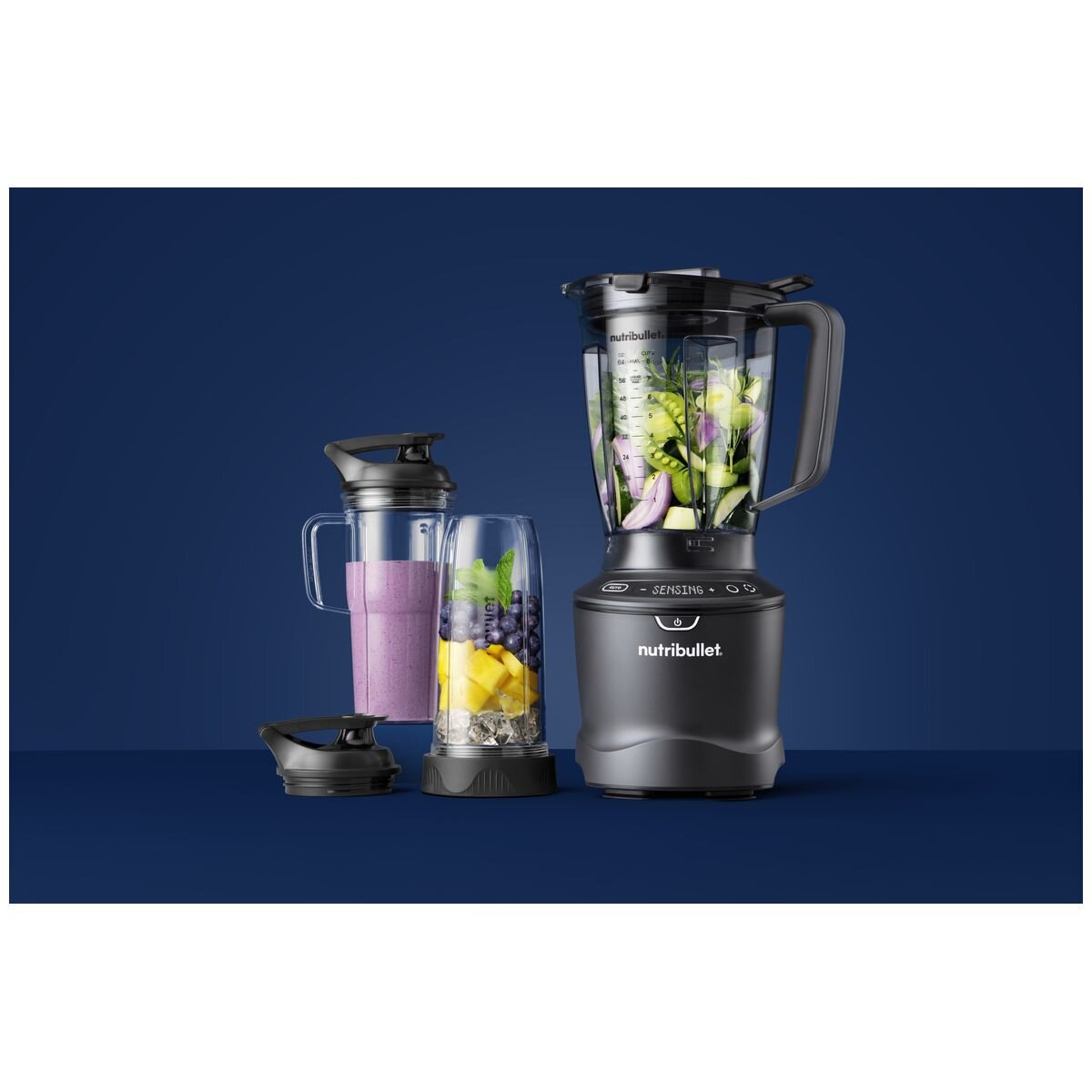 NutriBullet SmartSense Blender Combo 1.8L Pitcher - 1500W Motor, Five Speeds, Black - NBF07700-1507