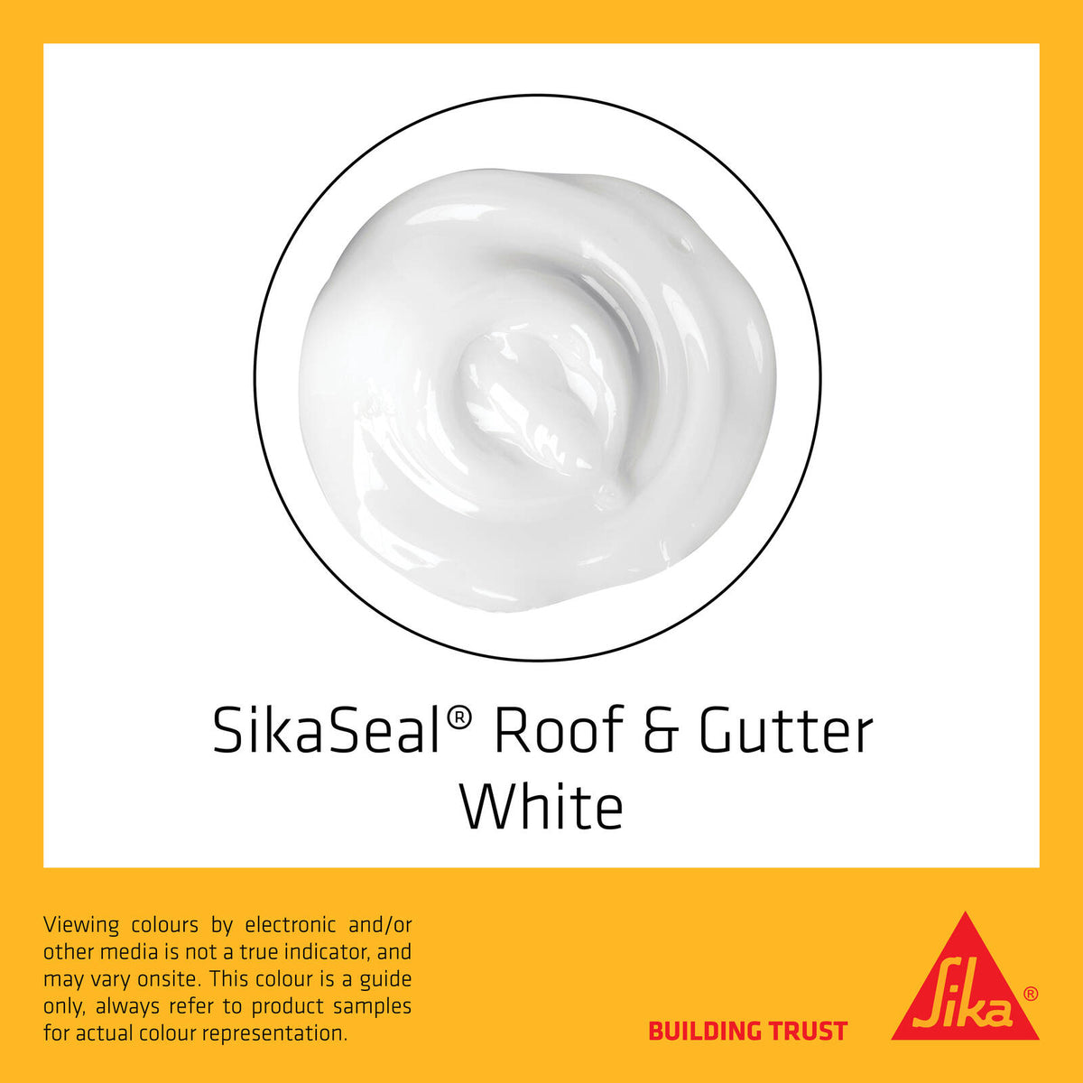 Sika SikaSeal Roof & Gutter Silicone Sealant 300ml, White UV Resistant