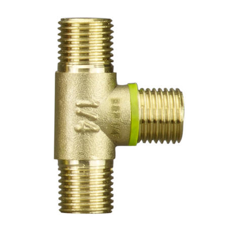 PowerFit 1/4" BSP Male T Connector, Brass Air Tool Fitting