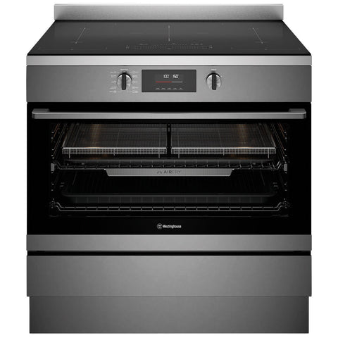Westinghouse 90cm Electric Freestanding Oven - Dark Stainless Steel, Induction Cooktop, AirFry - WFE9756DD