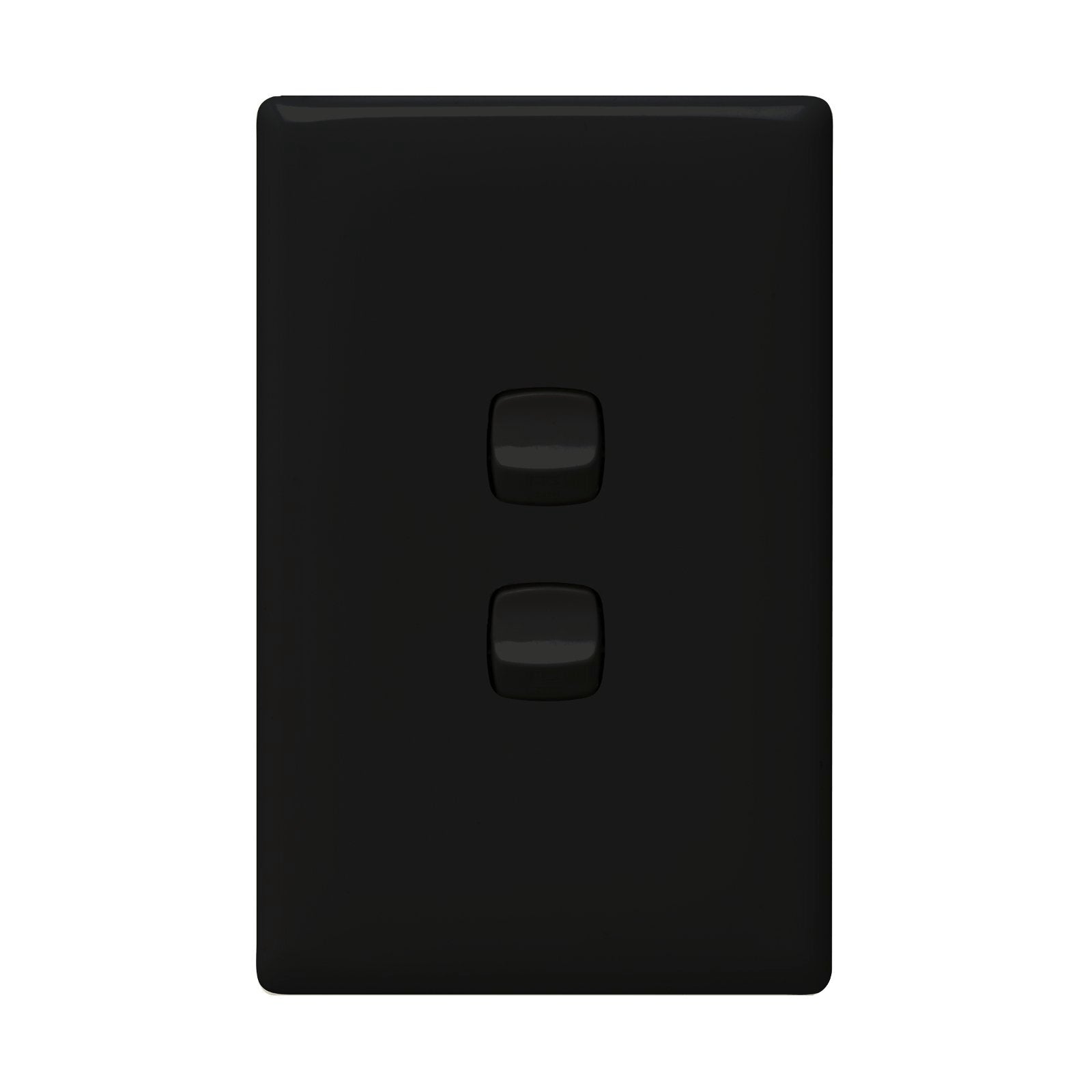 HPM LINEA 2 Gang 2 Way Wall Switch, Black 240V Indoor with Cover Plate