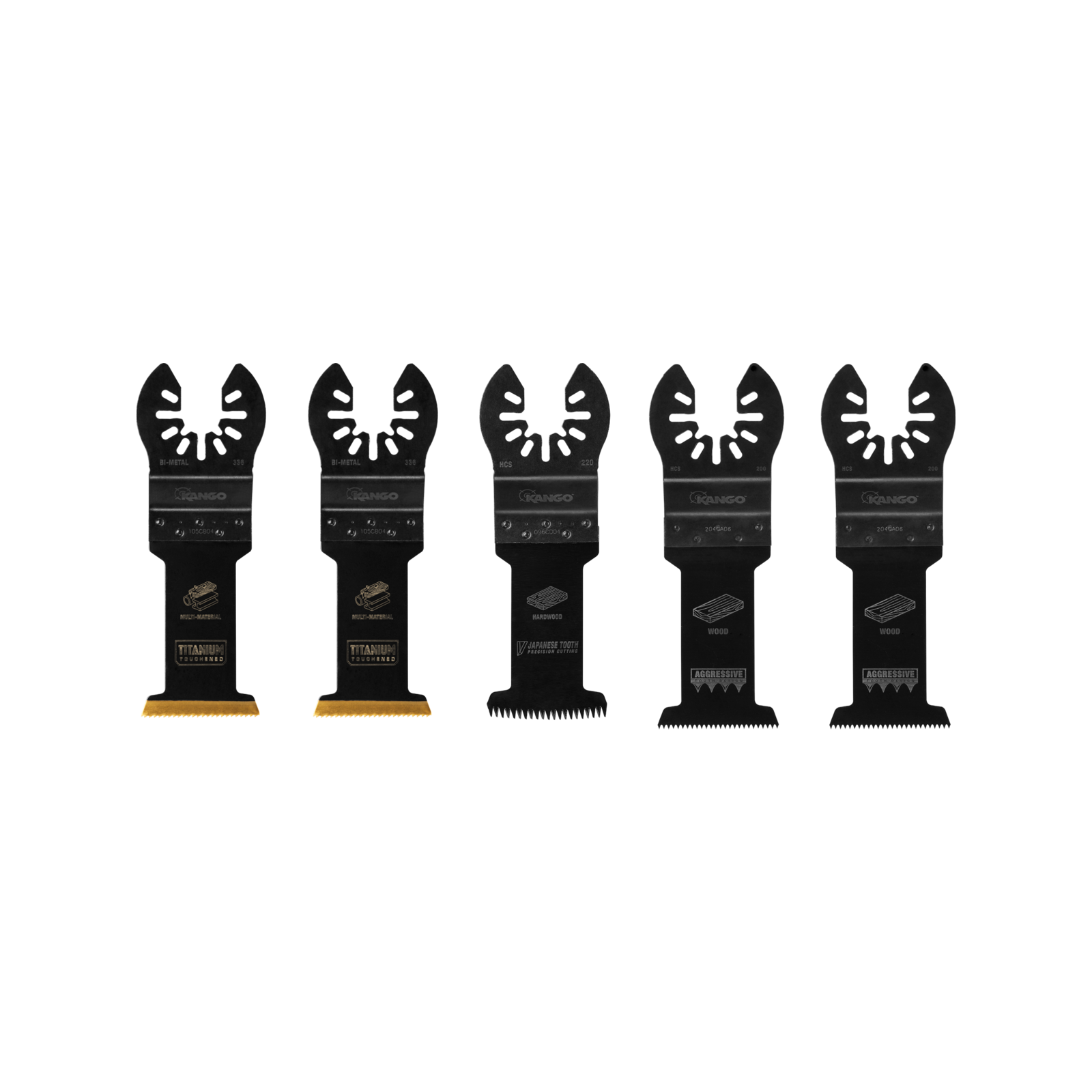 Kango 5 Piece Multi Tool Blade Set - Plunge Cut for Timber, Metal & PVC