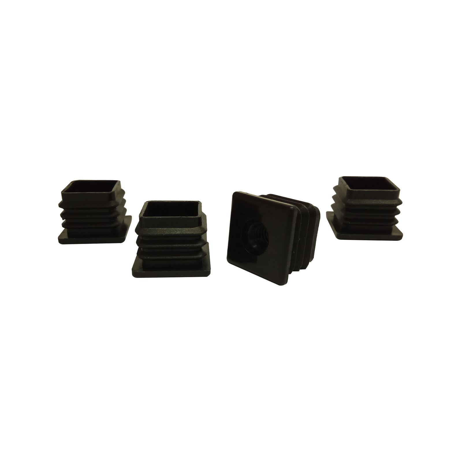 Surface Gard 25mm Black Square Internal 5/16" Threaded Plastic End Closure - 4 Pack