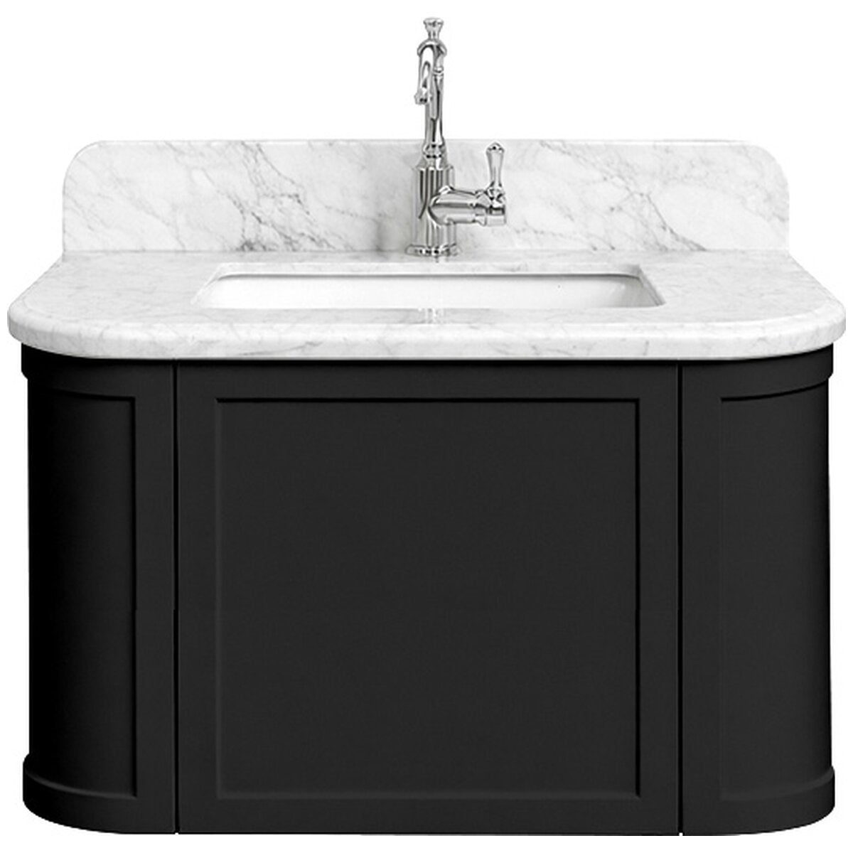 Turner Hastings Evara wall hung vanity - marble top, Volcanic Ash, 3 tapholes - EV751-VA-3TH