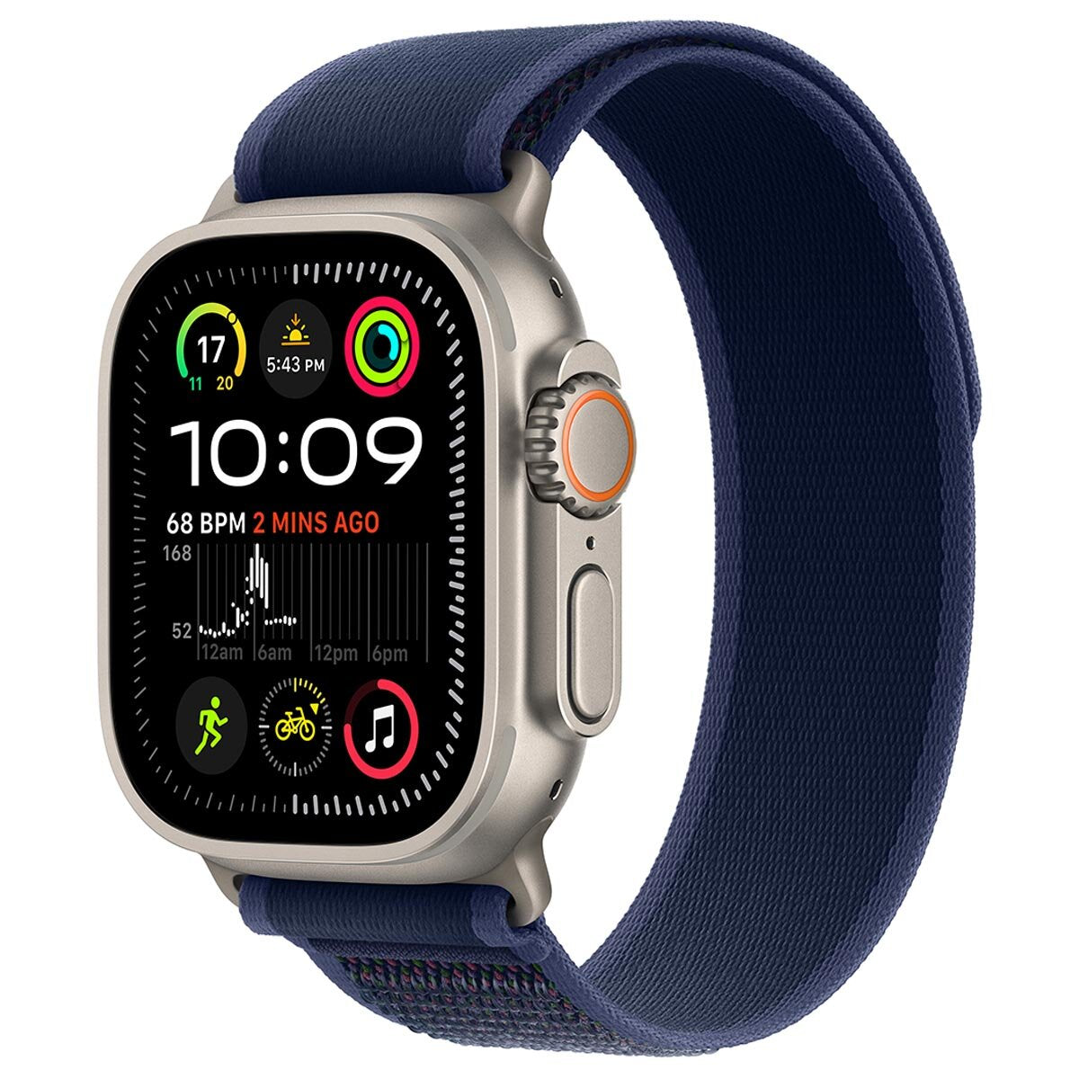 Apple Watch Ultra 2 GPS + Cellular 49mm Natural Titanium Case With Blue Trail Loop S/M - SuperSaverAU - view 1