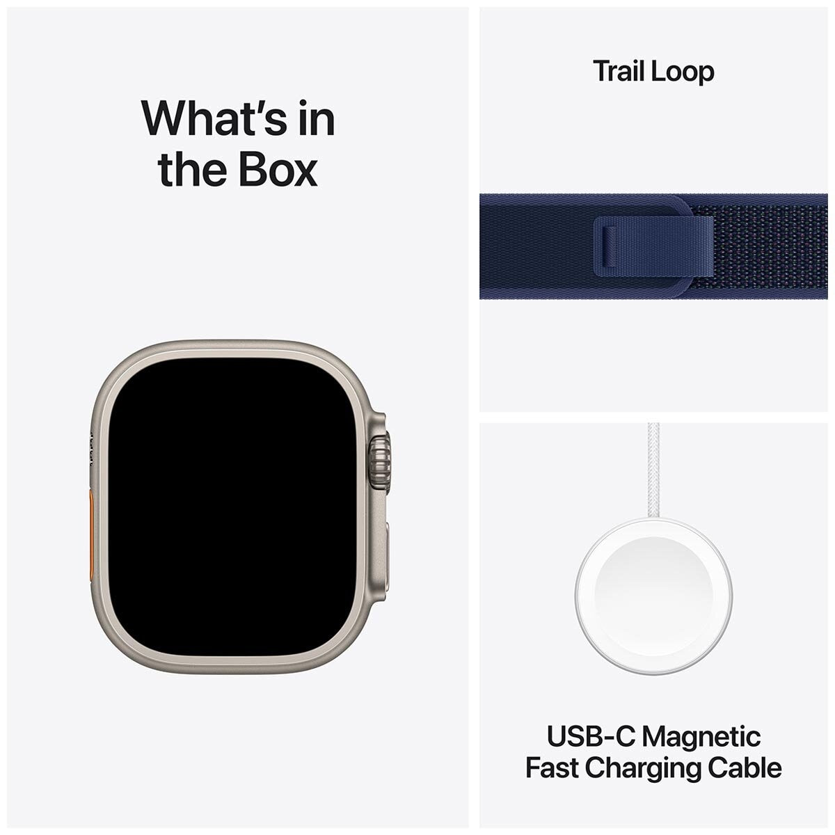 Apple Watch Ultra 2 GPS + Cellular 49mm Natural Titanium Case With Blue Trail Loop M/L - SuperSaverAU - view 9