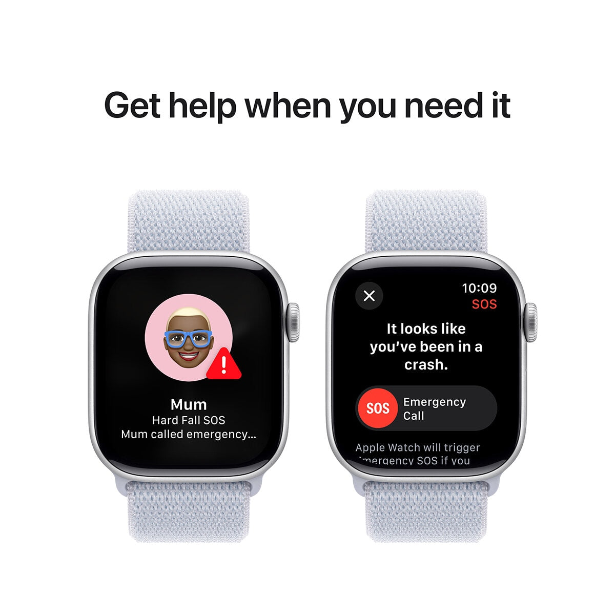Apple Watch Series 10 GPS 46mm Silver Aluminium Case with Blue Cloud Sport Loop - SuperSaverAU - view 7