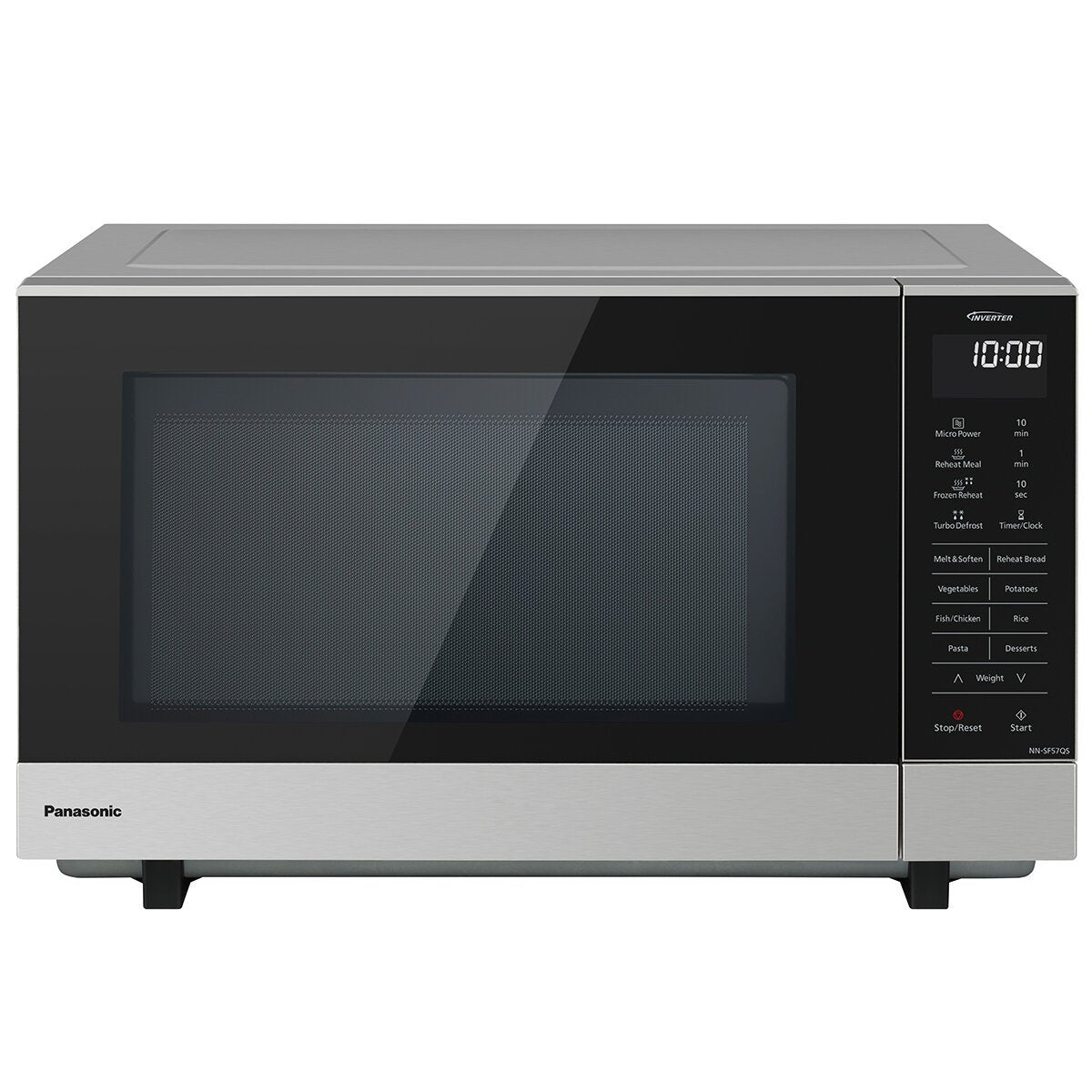 Turntable-Free 1000W Inverter Microwave with 27 Litre Flatbed Cavity from Panasonic NNSF57QSQPQ