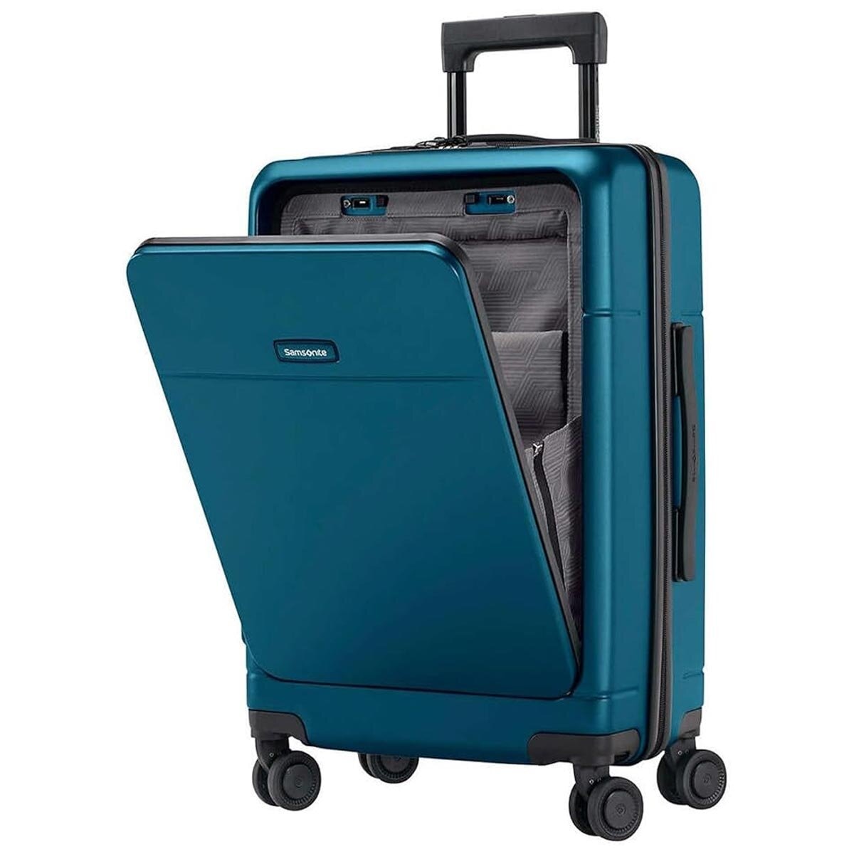 Samsonite Carry On Blue with USB Port, TSA Lock, Dual Spinner Wheels, Recyclex - SuperSaverAU - view 1