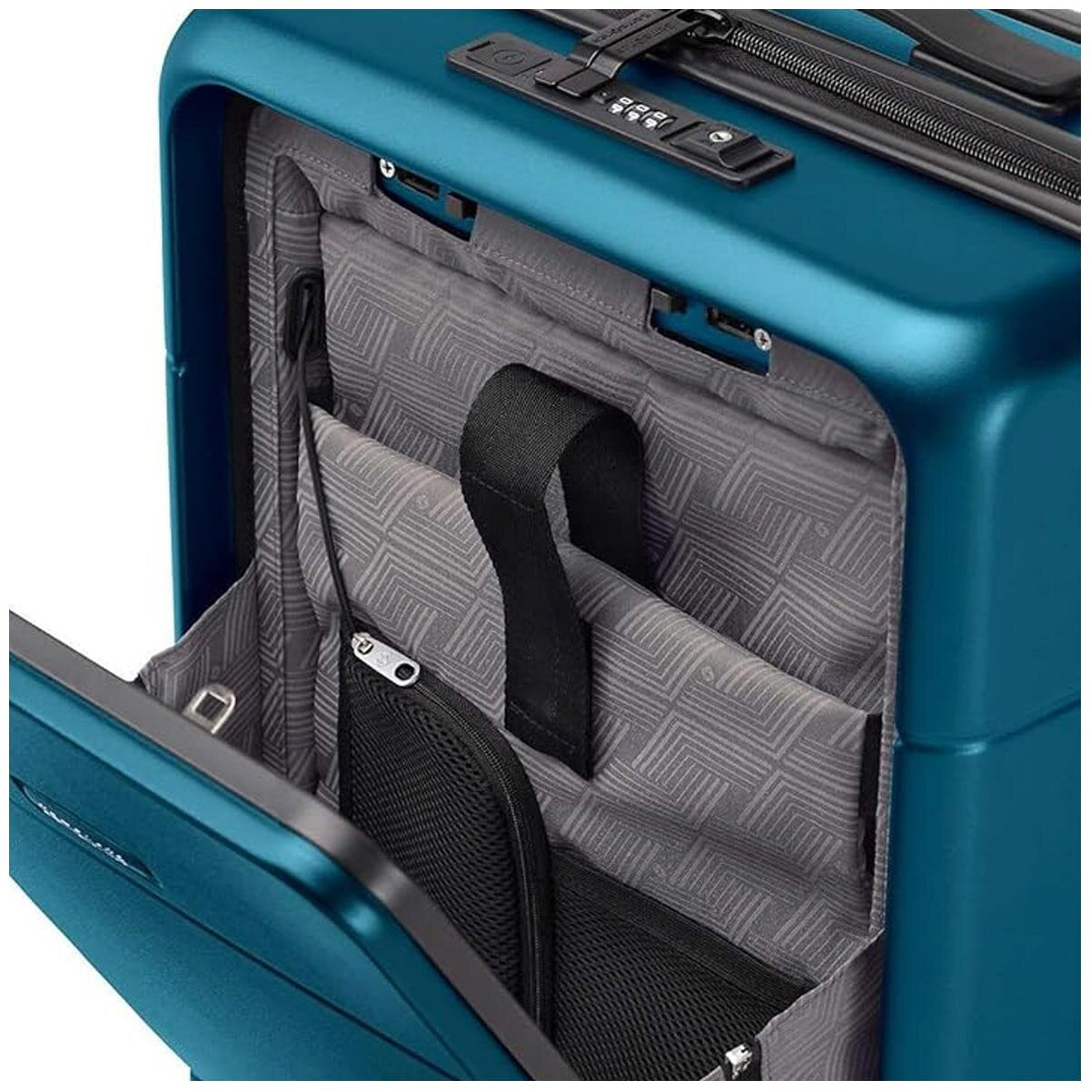 Samsonite Carry On Blue with USB Port, TSA Lock, Dual Spinner Wheels, Recyclex - SuperSaverAU - view 3
