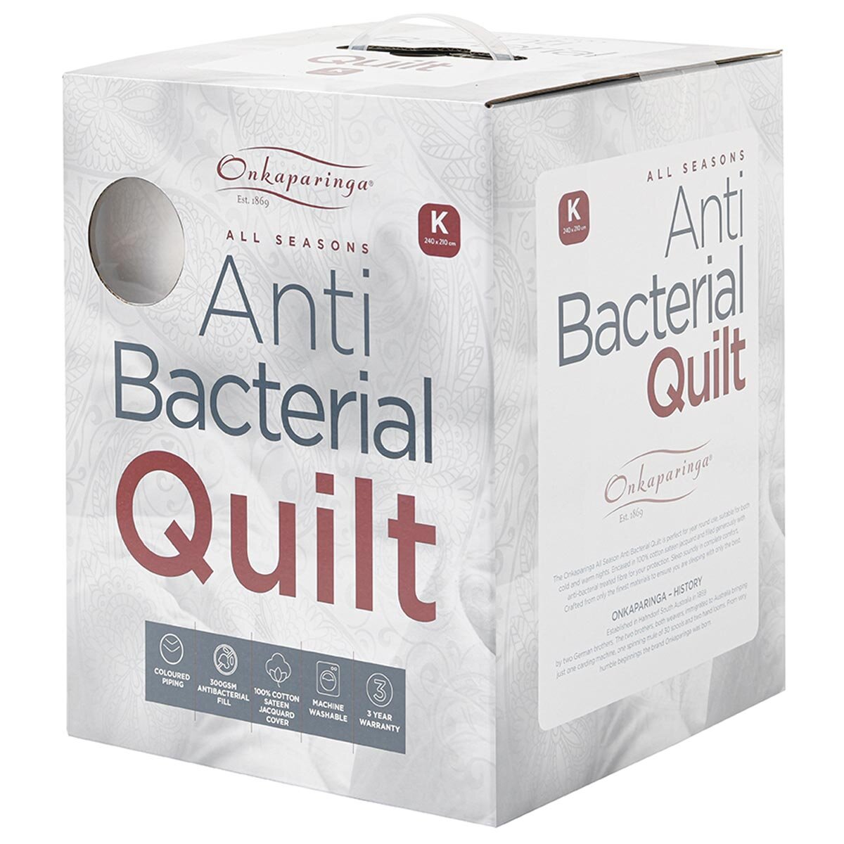 Onkaparinga All Season Anti Bacterial Quilt King - SuperSaverAU - view 4