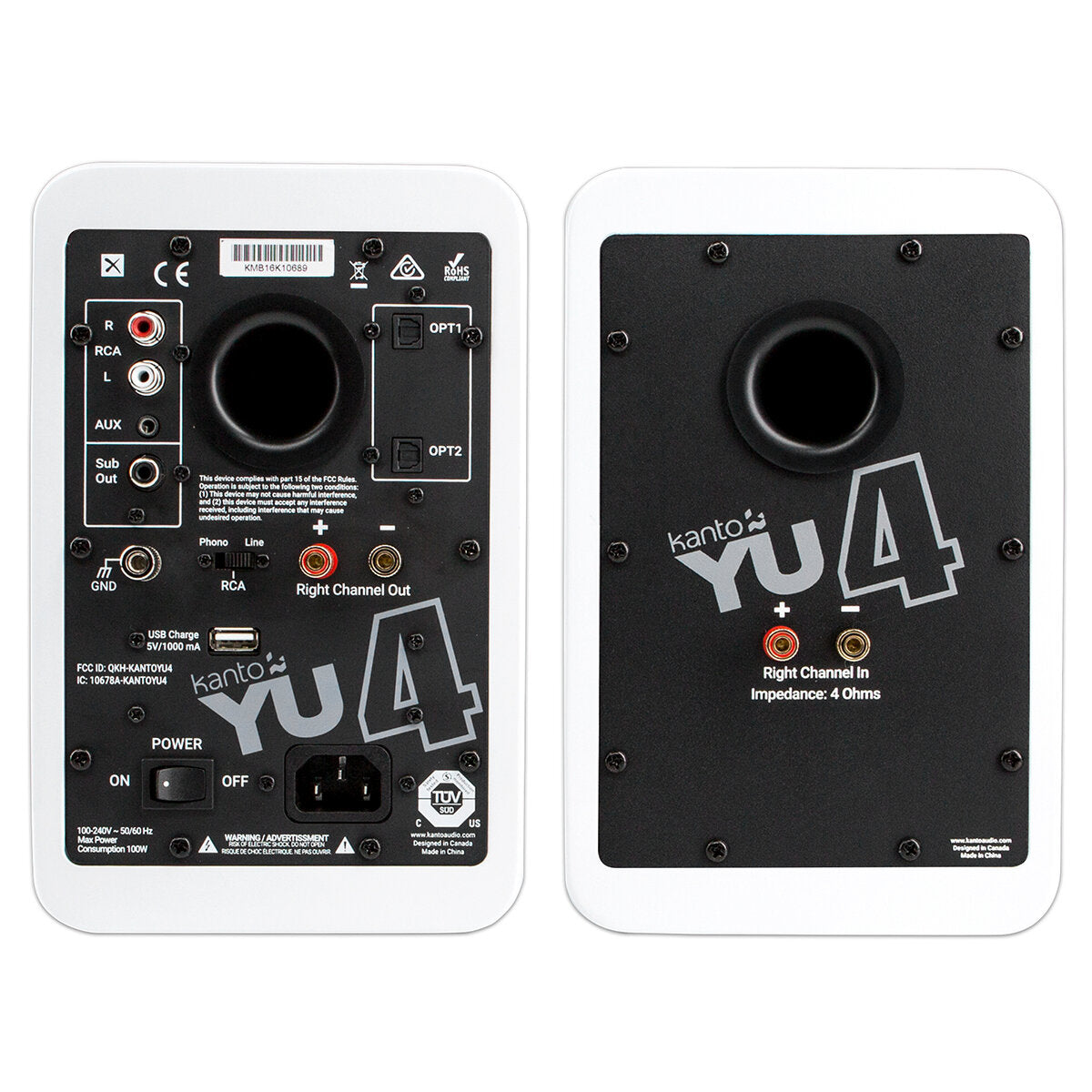Kanto YU4 140W Powered Bookshelf Speakers Matte White KO-YU4MW-I - SuperSaverAU - view 3