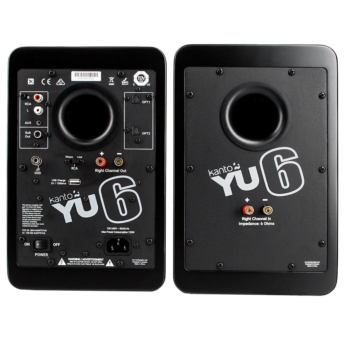 Kanto YU6 200W Powered Bookshelf Speakers Matte Black KO-YU6MB-I - SuperSaverAU - view 4