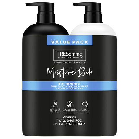 TRESemmé Moisture Rich Shampoo And Conditioner 2 x 1.2L - SuperSaverAU - view 1