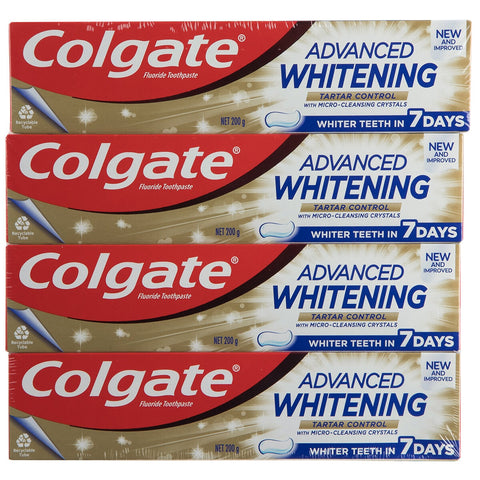 Colgate Advanced Whitening Tartar Control Toothpaste 4 x 200g - SuperSaverAU - view 1