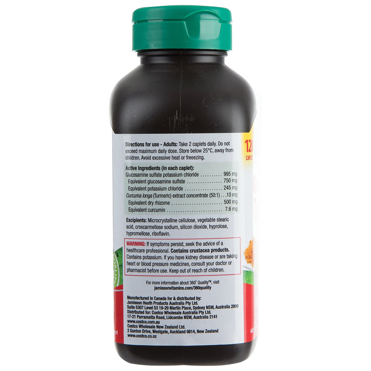 Jamieson Glucosamine Turmeric Complex 120 Caplets - SuperSaverAU - view 2