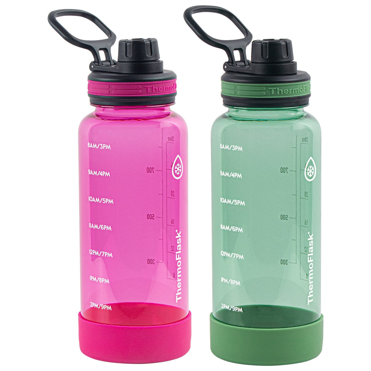 Thermoflask Motivational Drink Bottle 946ml 2 Pack Pink And Green - SuperSaverAU - view 1