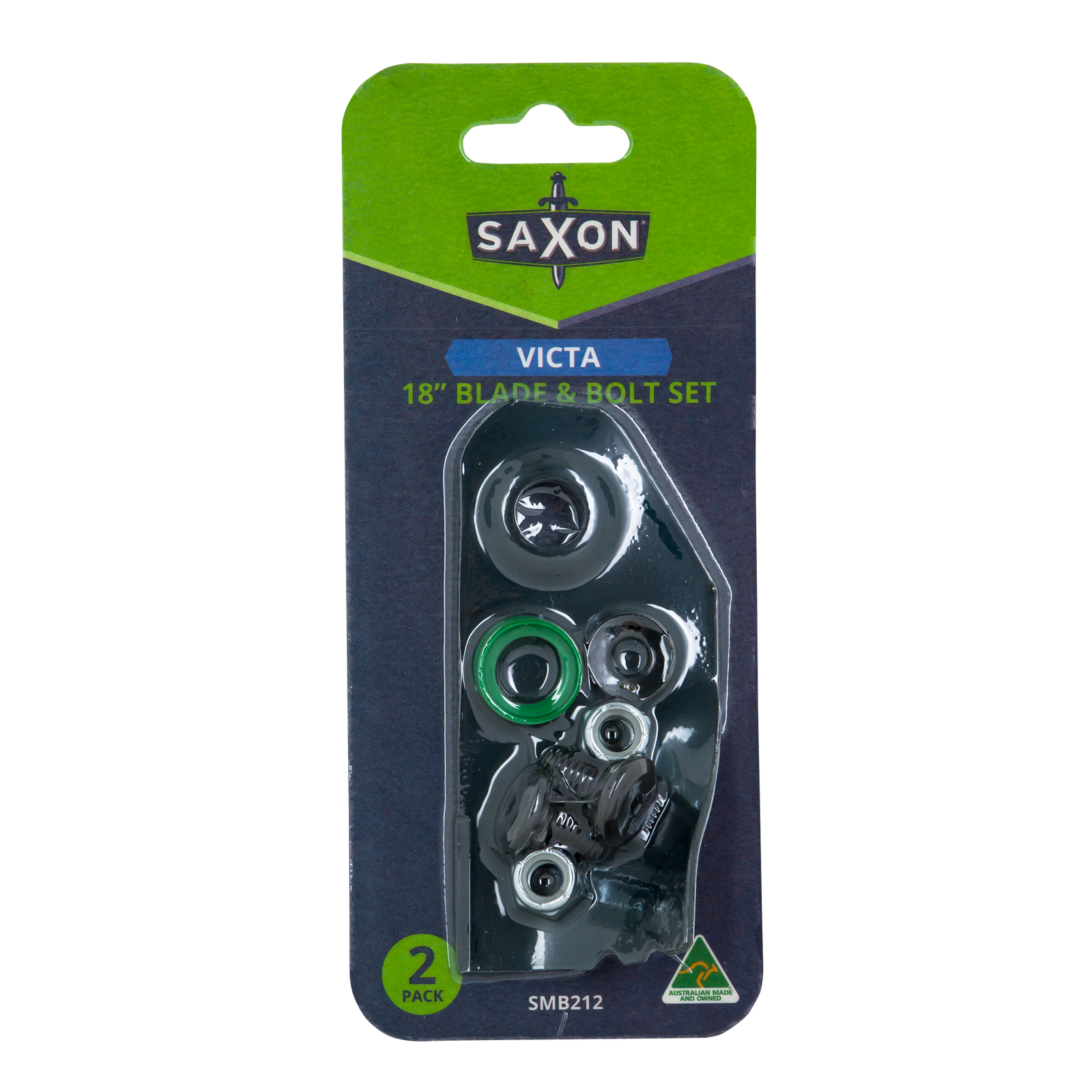 Saxon 18" Mower Blade & Bolt Set 14mm Hole Suits Victa Cut Mulch & Catch